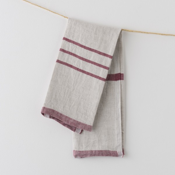 serviette PM lin gris bordeaux de chez Lapuan Kankurit