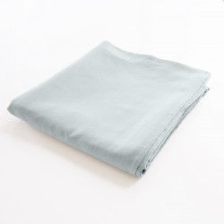 drap de lit plat 100% lin bleu glacier