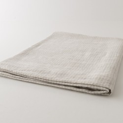 nappe en lin duo naturel rayé blanc de chez Charvet Editions