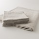 nappe en lin duo naturel rayé blanc de chez Charvet Editions avec sa serviette coordonnée