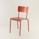 chaise tube 4 coloris + stratifié ton/ton rouge