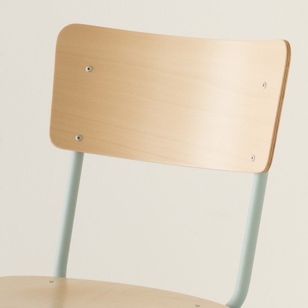 chaise haute 65cm 11 coloris + bois bleu pastel