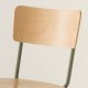 chaise cantilever tube + bois coloris kaki RAL 7003