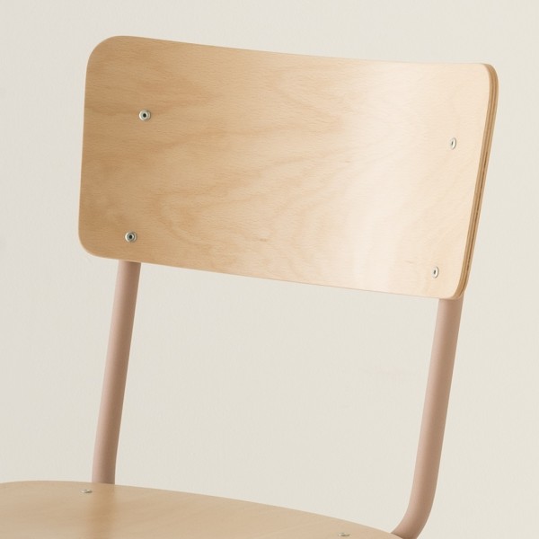 chaise cantilever 11 coloris métal + bois naturel rose