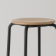 tabouret ht 46 cm tube + bois coloris anthracite