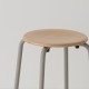 tabouret ht 65 cm tube + bois coloris silex