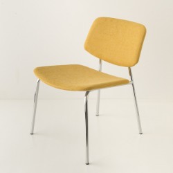 fauteuil Easy tube chrome + tissu coloris jaune