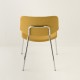 fauteuil Easy tube chrome + tissu coloris jaune vue arrière