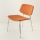 fauteuil Easy tube chrome + tissu coloris orange