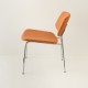 fauteuil Easy tube chrome + tissu coloris orange vue de profil