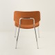 fauteuil Easy tube chrome + tissu coloris orange vue de dos