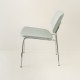 fauteuil Easy tube chrome + tissu coloris celadon vue de profil