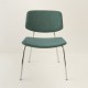 fauteuil Easy tube chrome + tissu coloris petrole vue de face