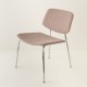 fauteuil Easy tube chrome + tissu coloris rose
