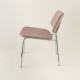 fauteuil Easy tube chrome + tissu coloris rose vue de profil