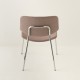 fauteuil Easy tube chrome + tissu coloris rose vue de dos