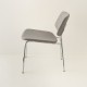 fauteuil Easy tube chrome + tissu coloris zinc vue de profil