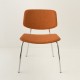 fauteuil Easy tube chrome + tissu coloris orange vue de face