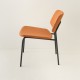 fauteuil Easy tube noir + choix tissu orange vu de profil