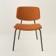 fauteuil Easy tube noir + choix tissu orange vu de face