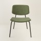 fauteuil Easy tube noir + choix tissu vert vu de face