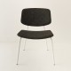 fauteuil Easy tube blanc tissu noir vu de face