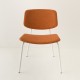 fauteuil Easy tube blanc tissu orange vu de face