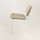 fauteuil Easy tube blanc tissu sable vu de profil