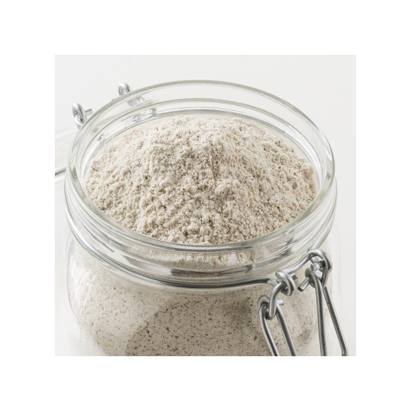 farine de seigle BIO artisanale à la meule de pierre sac 2 kg détail de la farine