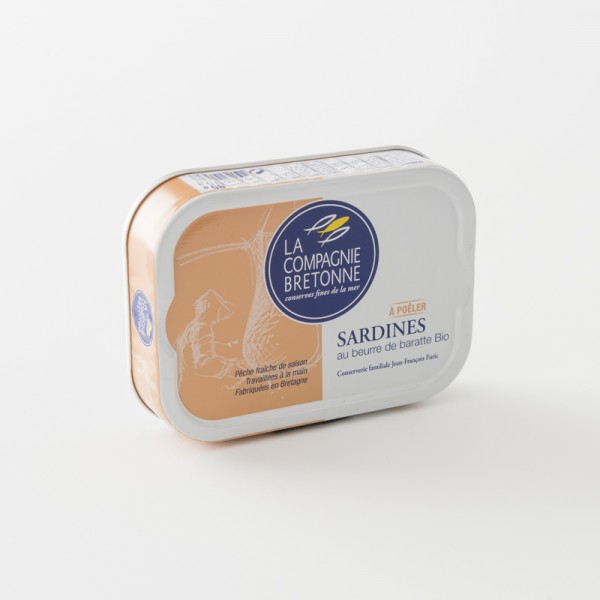 sardines au beurre de baratte bio par La Compagnie Bretonne
