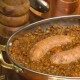 Saucisses de Toulouse aux lentilles cuisinés artisanalement par la maison escudier
