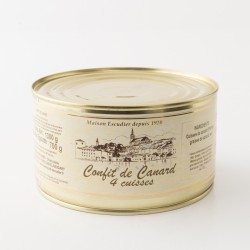 4 cuisses de canard confites de la maison Escudier de Castenaudary en boite de 1300g