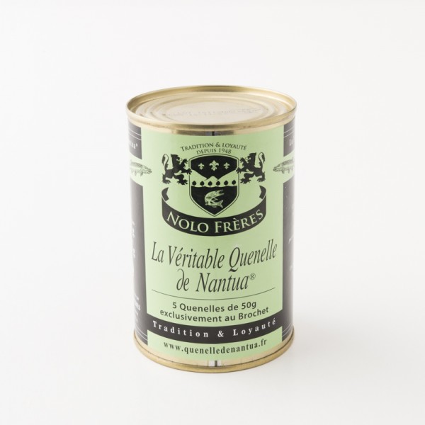 Quenelles de brochet de chez Nolo frères en boite de 5 quenelles de 50g
