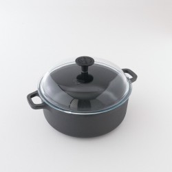 Cocotte ronde en fonte brute 4L