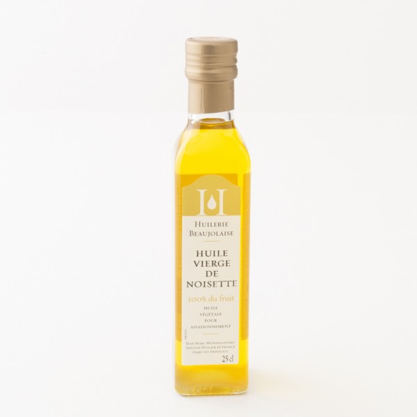 Huile de noisette vierge en flacon de 25 cl de L'huilerie Beaujolaise