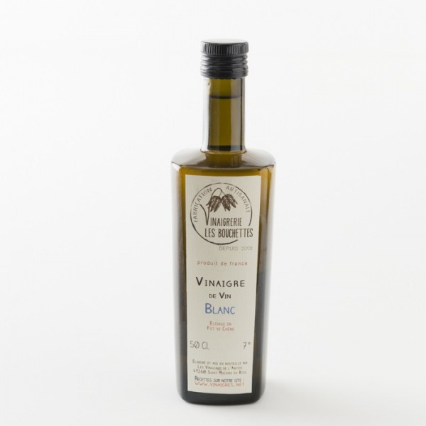 Vinaigre gastronomique de vin blanc en bouteille de 0.5 L