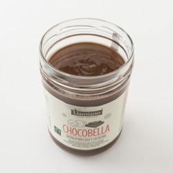Chocobella pâte à tartiner bio Damiano au chocolat et aux noisettes détail