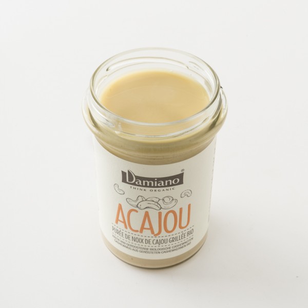 Acajou purée de noix de cajou bio Damiano en pot de 275g détail