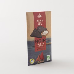 Chocolat noir bio à la fleur de sel de chez Grain de Sail en tablette de 100 g
