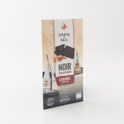 Chocolat noir bio au caramel de chez Grain de Sail en tablette de 100 g