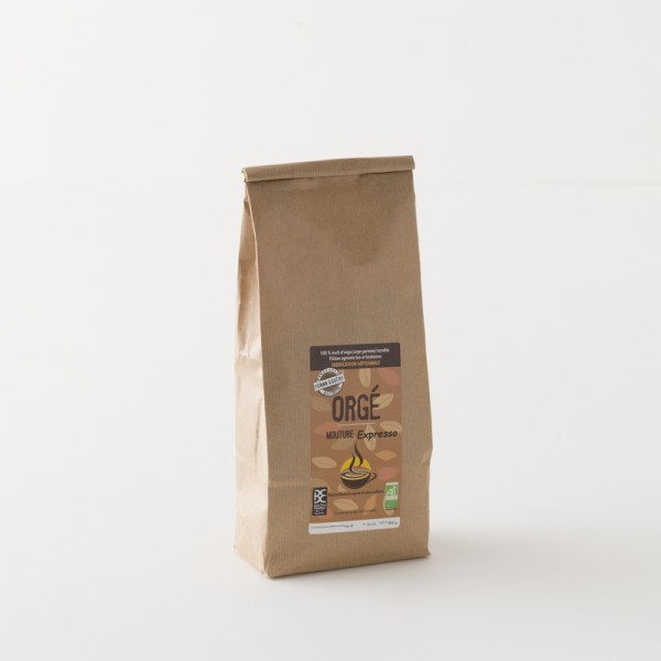 Café d'orge mouture expresso bio en paquet de 800 g
