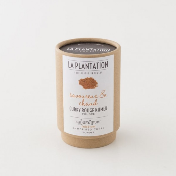 Curry rouge Khmer en poudre de la Plantation en tube kraft de 50 g