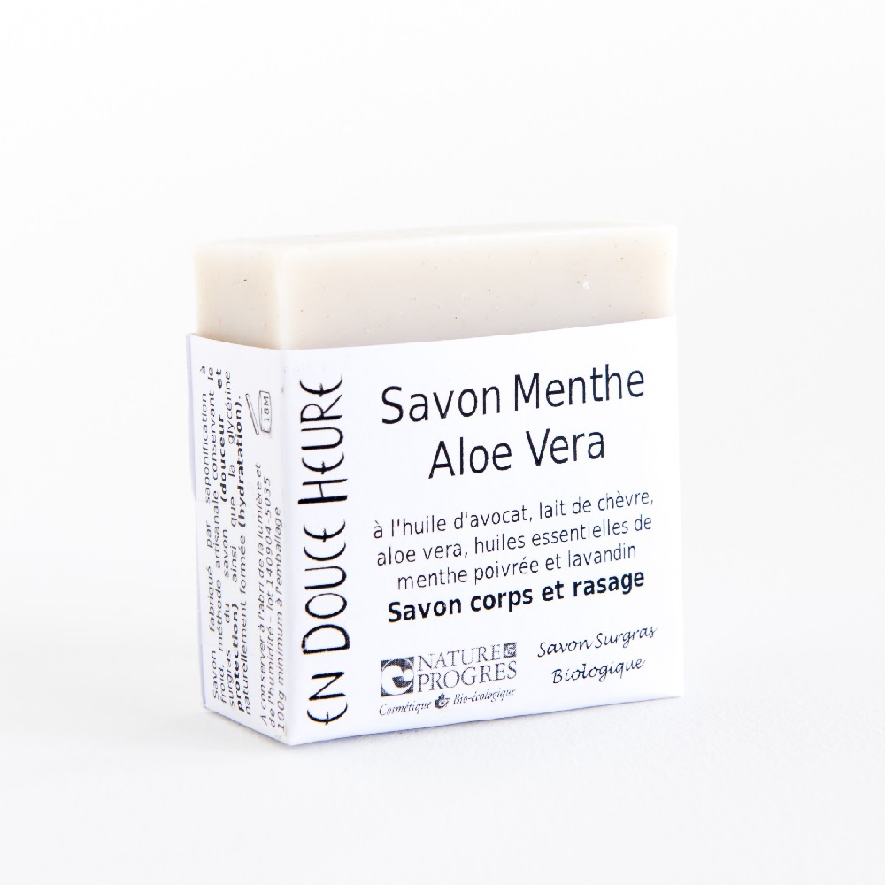 Nature & Progrès, savon bio menthe-aloe vera