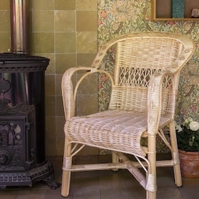 fauteuil en osier blanc Daddy